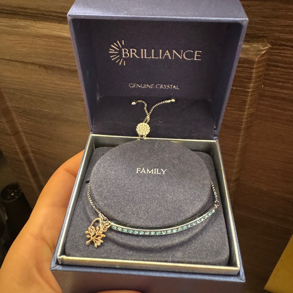 Silver and Blue Beaded Bracelet